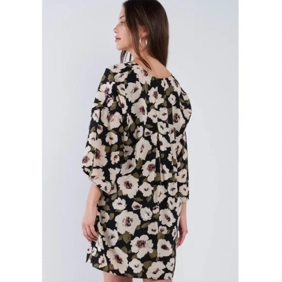 Dark floral kimono top beach or swim cover up spring summer boho coastal - Picture 5 of 9